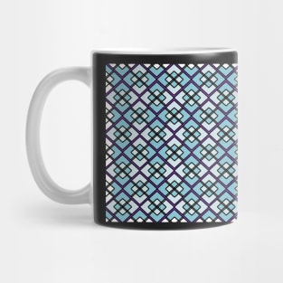 Abstract geometric pattern - blue and black. Mug